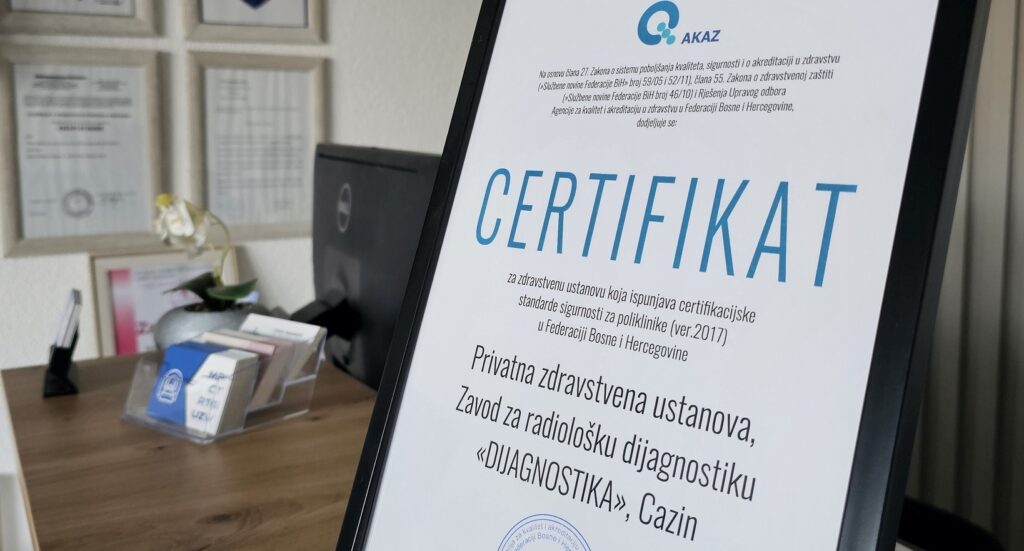 PZU DIJAGNOSTIKA nosilac AKAZ certifikata – potvrda kvaliteta i sigurnosti za naše pacijente