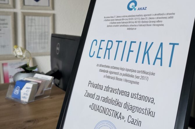 PZU DIJAGNOSTIKA nosilac AKAZ certifikata – potvrda kvaliteta i sigurnosti za naše pacijente